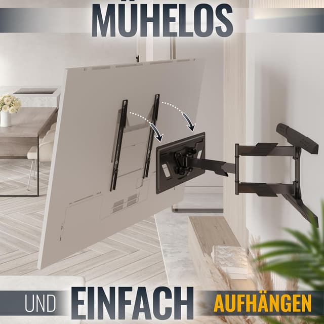 Detalle 2 de RICOO TV Wandhalterung S5944 schwenkbar und neigbar für 32–55 Zoll, bis 30 kg (VESA bis 400 x 400)