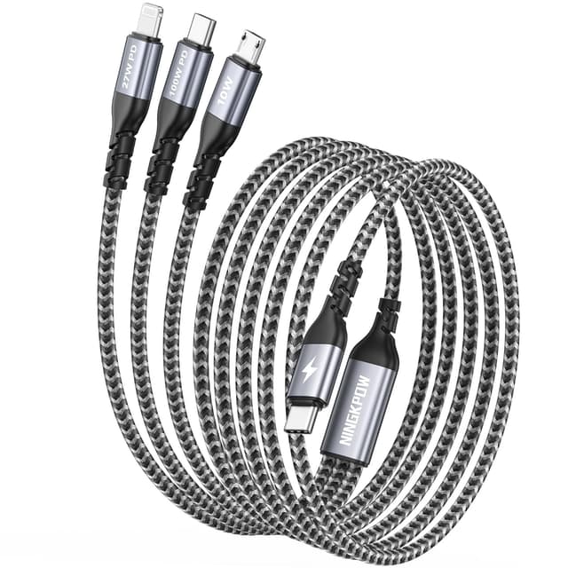 Detalle de NINGKPOW 100W Multi USB‑C 3‑in‑1 Charging Cable 2M