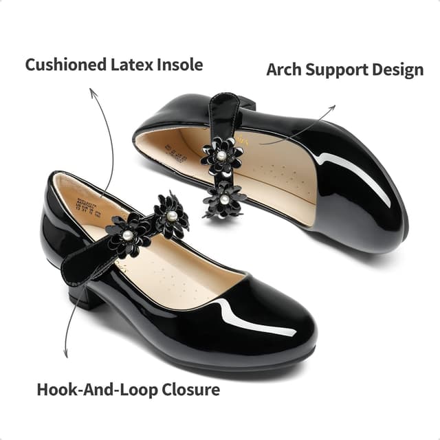 Detalle de Dream Pairs escarpins enfant à paillettes et talon bloc confort 3,3 cm (style princesse)