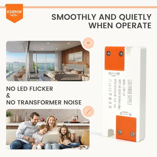 Detalle de KSIBNW Trasformatore 220V→12V per LED slim 2A (24W)