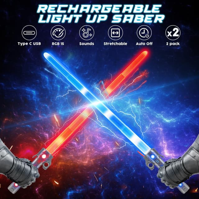 Detalle 2 de Sabres laser rechargeables VATOS 2 pièces