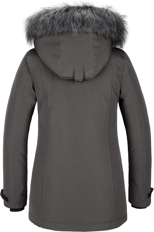 Detalle 2 de CHIN·MOON women’s warm puffer jacket – waterproof quilted winter coat with storm hood