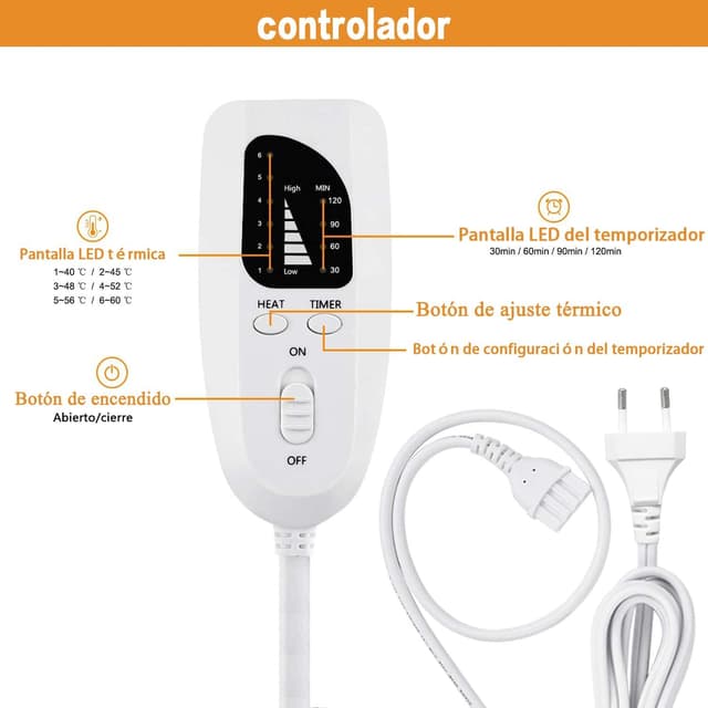 Thumbnail 4 de Letitwell Manta eléctrica lumbar 30x60 cm