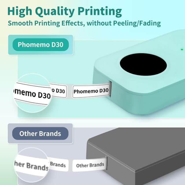 Detalle 2 de Phomemo D30 Bluetooth Label Maker (Green) for pocket-sized label printing