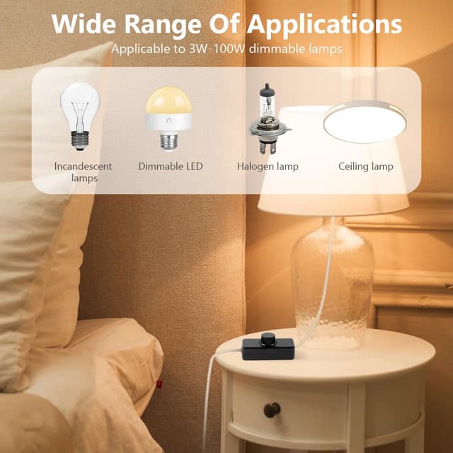 Detalle de AXFEE LED-Dimmschalter (1-Gang, Phasenabschnitt) für dimmbare LED/Glühlampe, schwarz