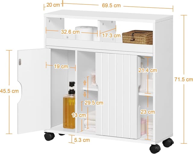 Thumbnail 1 de Yaheetech Mobile da bagno con ante scorrevoli 20×70×72 cm 🚪