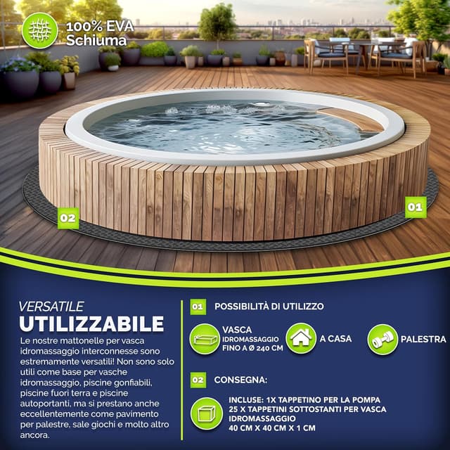 Thumbnail 5 de tillvex Tappetino Rotondo 240 cm per Vasca idromassaggio