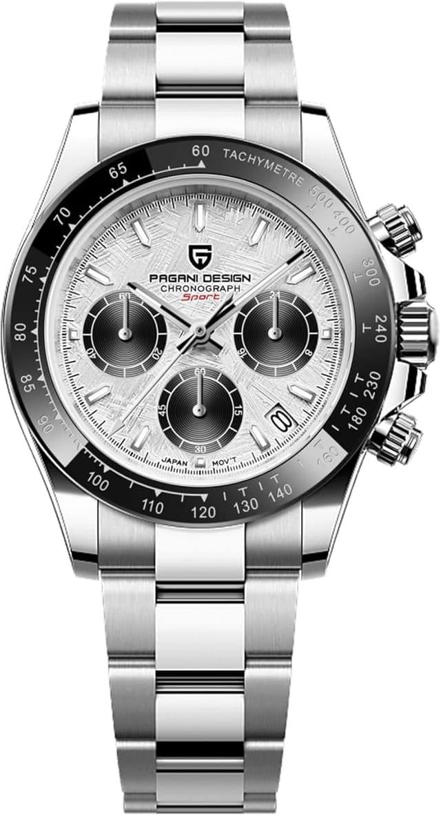 Detalle 2 de Pagani Design PD-1644: cronografo da uomo con vetro zaffiro, acciaio inox e movimento giapponese