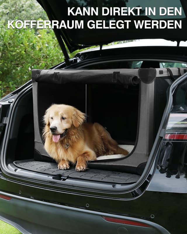 Detalle de derimkcoa faltbare Hundebox für mittlere Hunde (76 x 54 x 54 cm) – grau