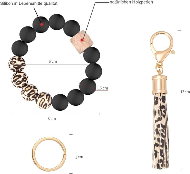 Detalle 2 de CHUQING Schlüsselanhänger Armband für Damen 🔑