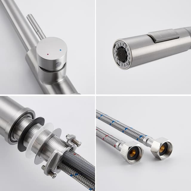 Detalle de Lonheo miscelatore per lavello cucina con doccetta estraibile e 2 modalità di getto, girevole 360°