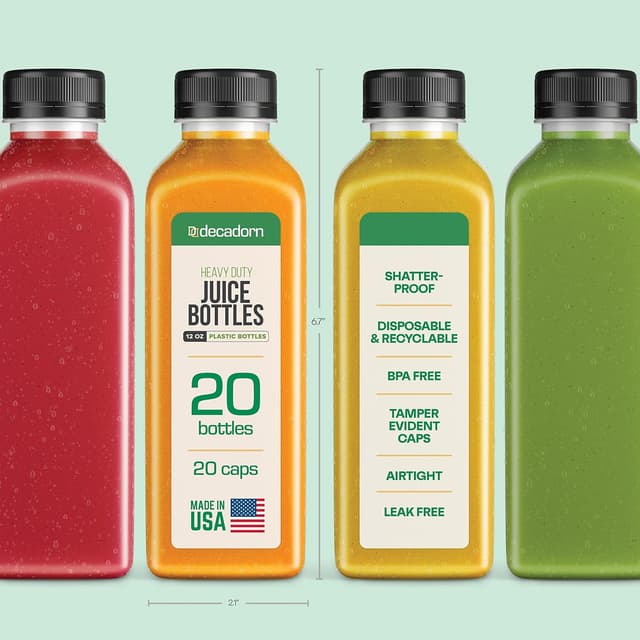 Thumbnail 1 de DECADORN 12oz Juice Bottles 🥤