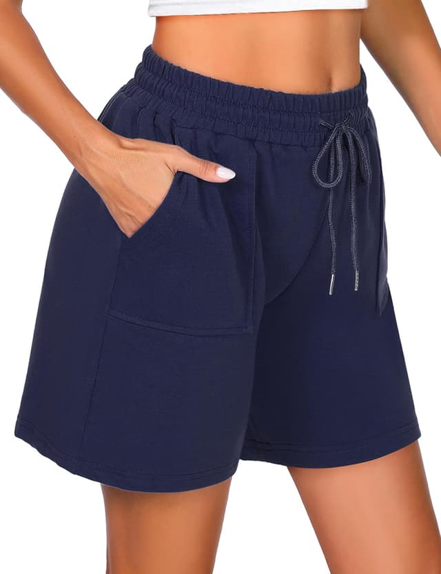 Thumbnail 6 de Uniexcosm Pantalon Short Femme Sport Jogging — short décontracté à poches et cordon ajustable