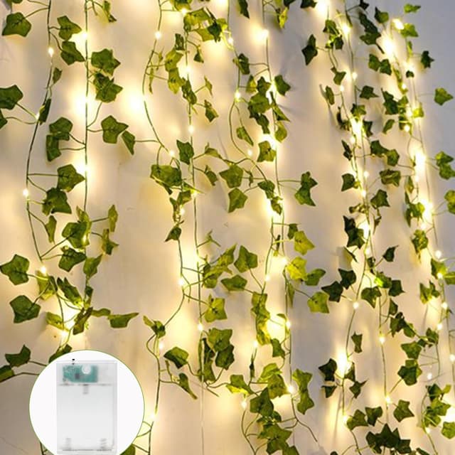 Detalle de A.bigwhale Efeu-Lichterkette 6 m mit 60 LEDs