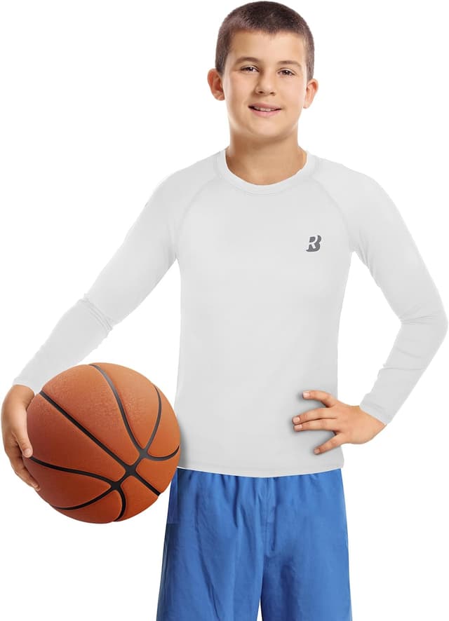 Detalle 2 de Roadbox Boys Base Layer Tops kids compression shirts (long & short sleeve) – 1–2 pack, quick-dry sports base layer