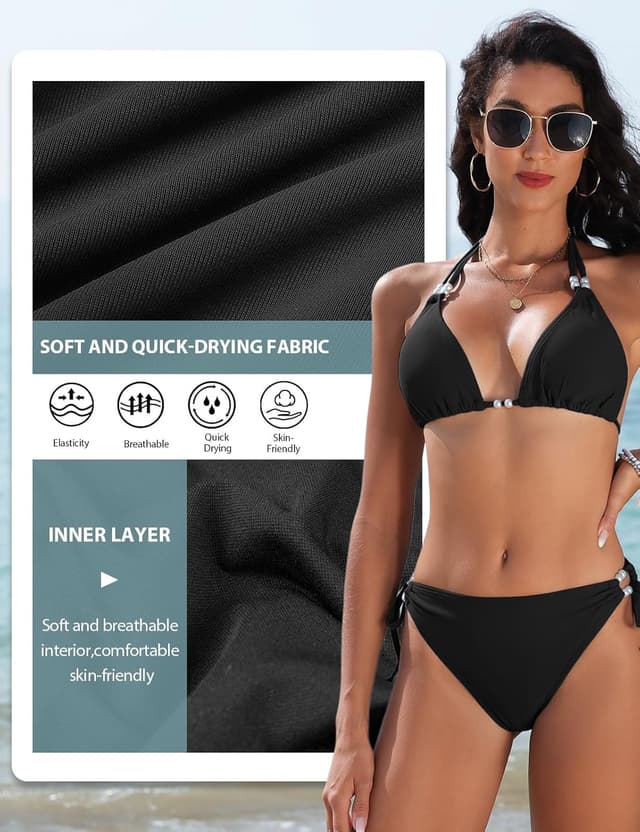 Detalle de RITOSTA costume da bagno donna due pezzi con triangolo imbottito e brasiliana regolabile