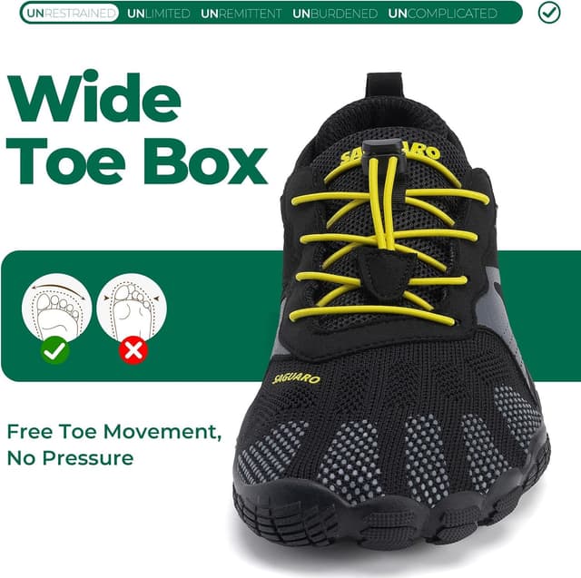 Detalle 2 de SAGUARO Barfußschuhe für Herren und Damen – Outdoor Fitnessschuhe mit breiter Zehenbox, Gr. 35–48