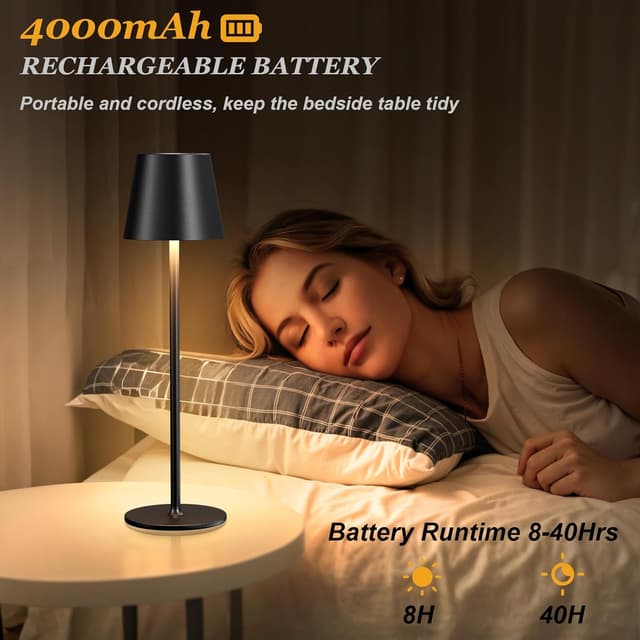 Detalle de Aooshine cordless table lamp set of 2
