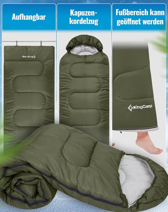 Detalle 2 de KingCamp Schlafsack XL, warm bei Kälte
