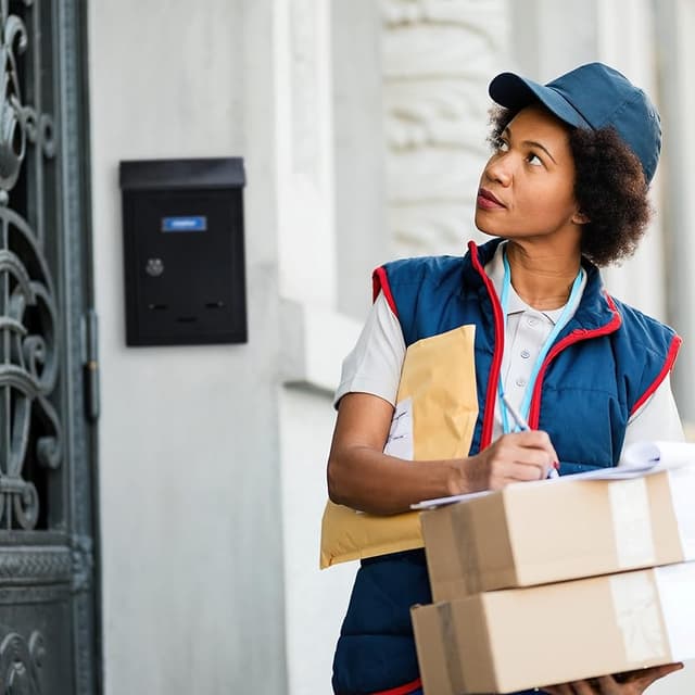 Detalle de Relaxdays Buzón Pared Vertical negro 26,5×19×6,5 cm