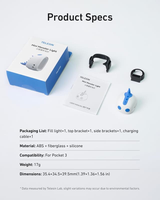 Thumbnail 6 de TELESIN Mini-Monster Fülllicht 12h