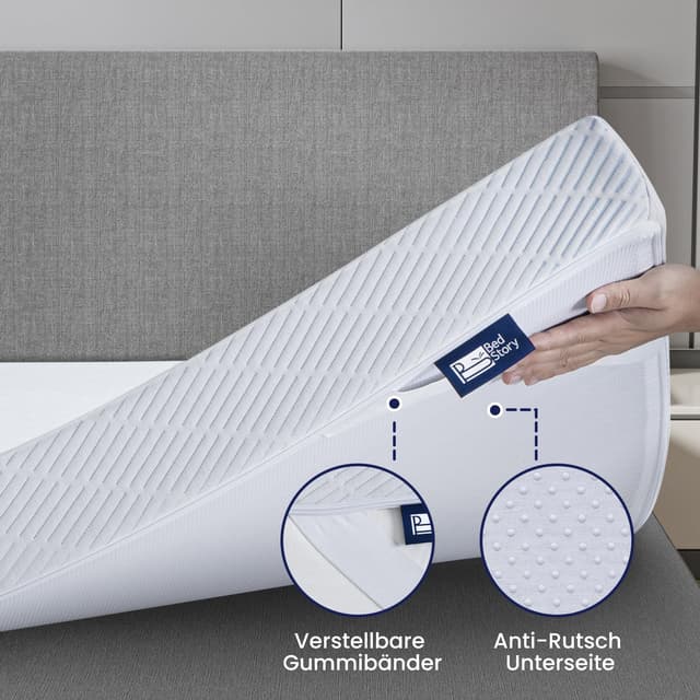 Detalle de BedStory Gel Topper 180x200 cm, 10 cm Höhe mit Gel- und Memory-Foam & Bambuskohle