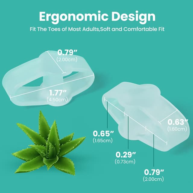 Detalle de Welnove 12er-Pack Gel-Bunion-Korrektor mit Aloe: Zehentrenner zur Schonung bei Ballenzehen & Hammerzehen