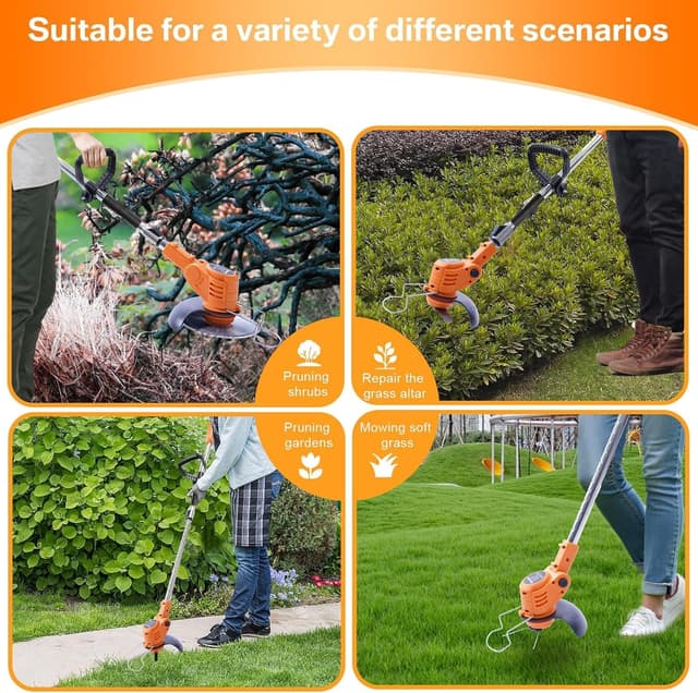 Thumbnail 6 de Akku-Rasentrimmer mit 21V, klappbarem Akku-Freischneider und 4 Messertypen (inkl. 2 Akkus) – für Rasenkanten & Unkraut