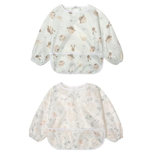 Detalle de Little Dimsum Lätzchen mit Ärmeln im 2er-Set – wasserdicht, abwaschbar und verstellbar (6–36 Monate)