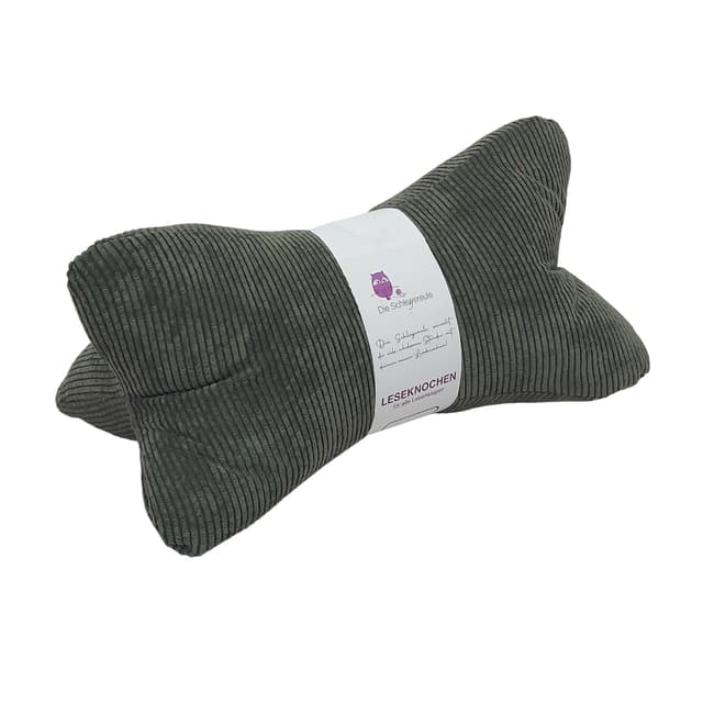 Detalle de Leseknochen Nackenkissen aus Cord – bequem, waschbar & in Deutschland handgefertigt (Cord Jäger)
