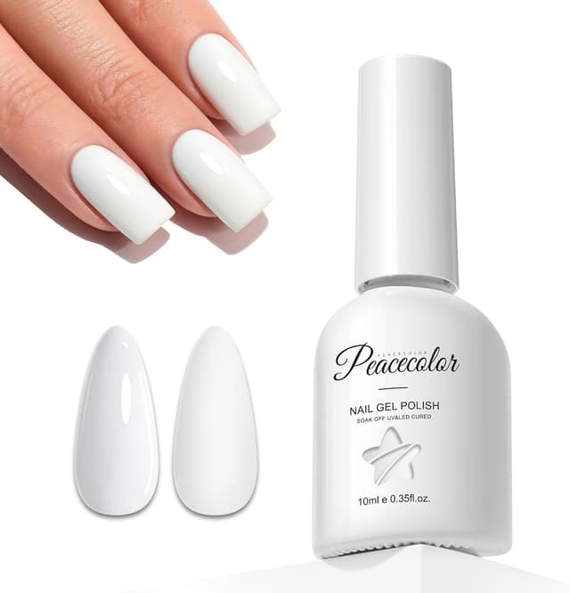 Detalle de PEACECOLOR Vernis semi permanent blanc 10 ml (UV/LED) pour French manucure