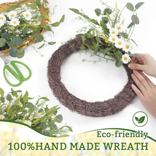 Detalle 2 de LOKEISNA Summer Wreath 24" White Daisy 🌼