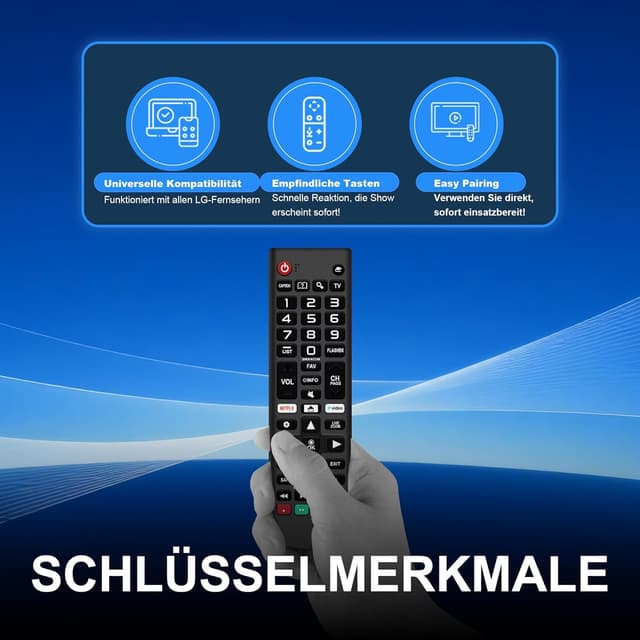 Detalle de Universalfernbedienung (Pack of 2) Ersatz für LG Smart TVs AKB75095307 per IR