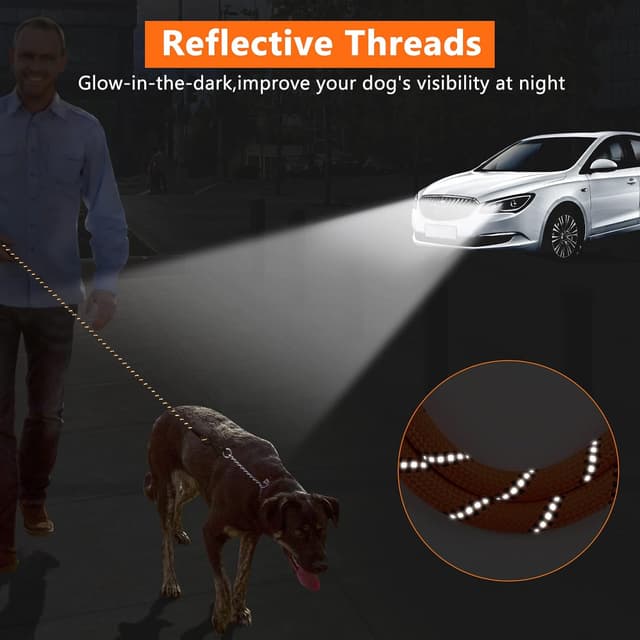 Detalle de Kdsvakd Long Rope Dog Lead (4.5m / 15ft) with Swivel Hook and Padded EVA Handle