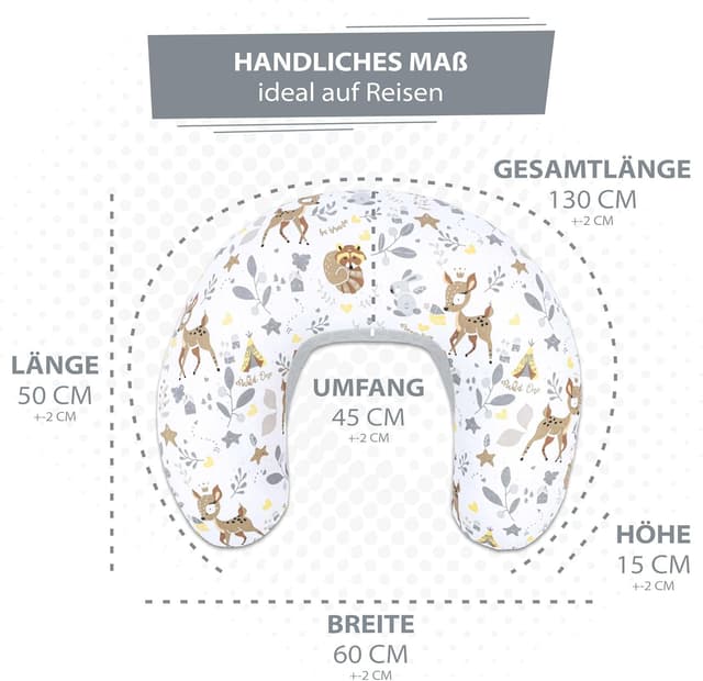 Detalle 2 de Totsy Baby cuscino allattamento e gravidanza 130 cm in grigio cervo