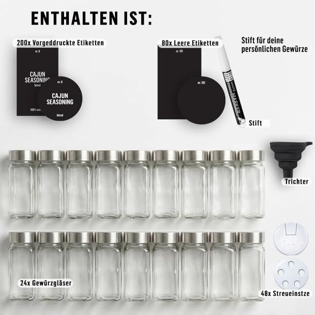 Thumbnail 6 de Deco haus Gewürzgläser eckig 24er Set