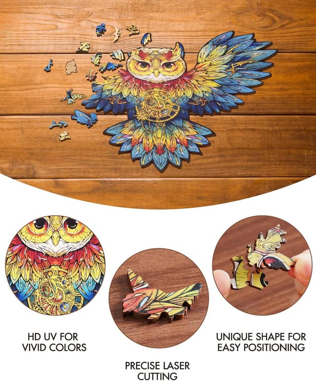 Detalle de ROBOTIME Wooden Jigsaw Puzzle Owl 200pcs