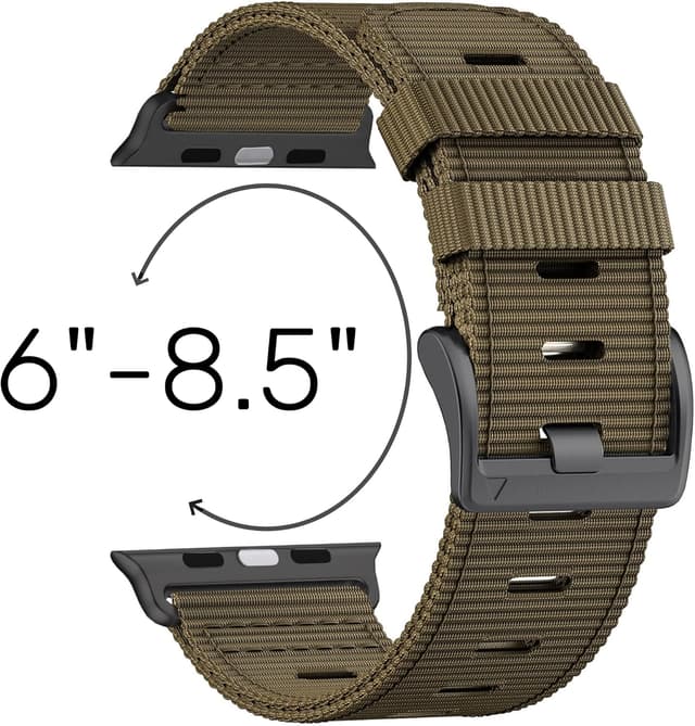 Detalle 2 de Nylon Watch Band for Apple Watch Ultra 3/2/1 (49mm/46mm/45mm/44mm/42mm) — Breathable Adjustable Loop Strap