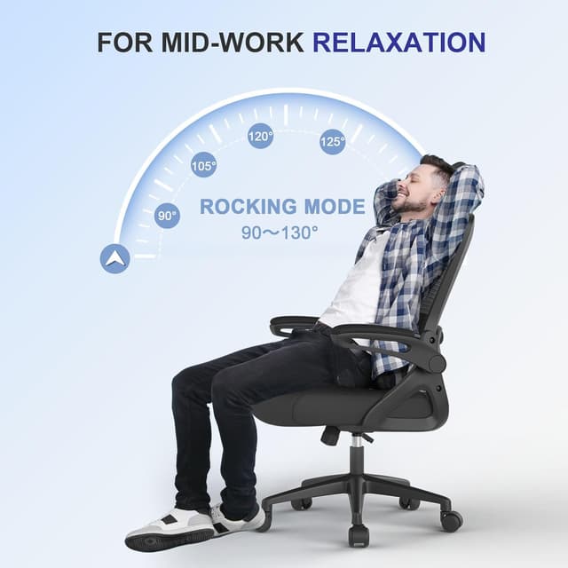 Detalle de YONISEE Ergonomic Office Chair with Lumbar Support, Adjustable Armrests and Headrests (Black)