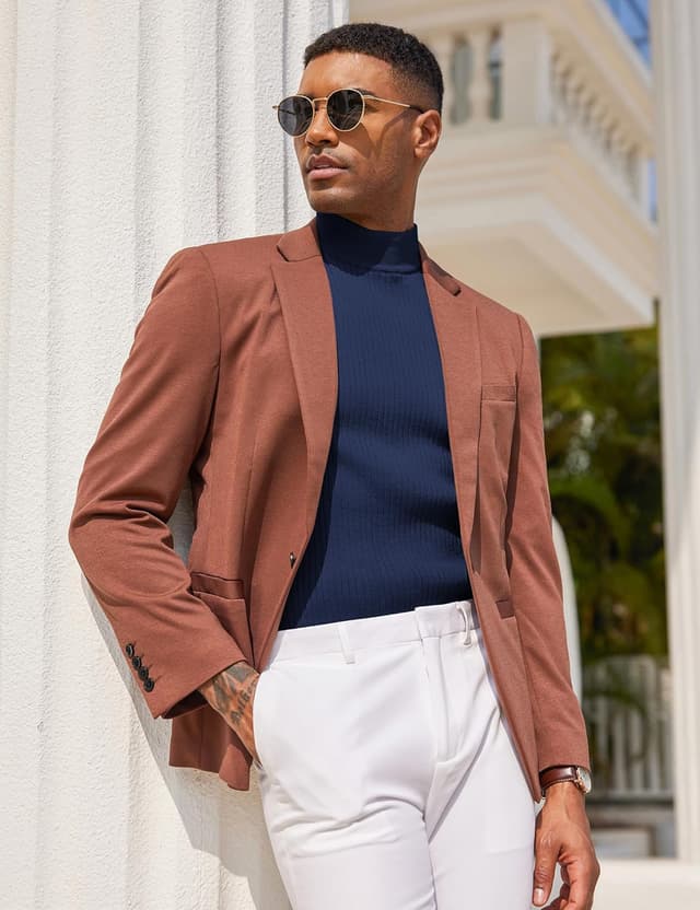 Detalle 2 de COOFANDY Mock Turtleneck Sweater