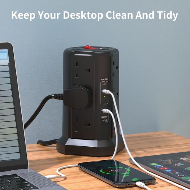 Detalle 2 de Tower Extension Lead 3M with USB 65W