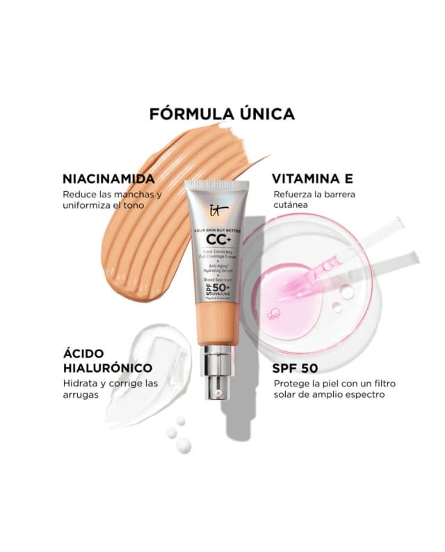 Detalle de IT Cosmetics Your Skin But Better CC+ Cream SPF 50+ — Base de maquillaje 💄