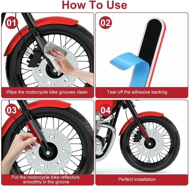 Detalle 2 de AYBUY Motorrad-Reflektoren E4 hinten rot 2er