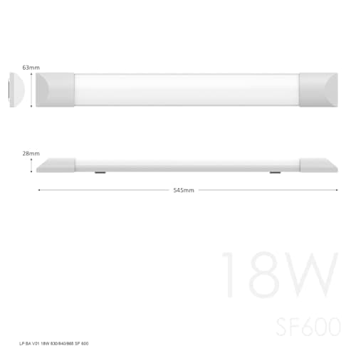 Detalle de TRAXON LUXPOINT Regleta LED Batten integrada Dalbert 60 cm 18W luz fría 6500K