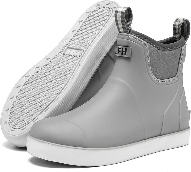 Detalle de CKWLXQY Women’s Waterproof Deck Boots (Ankle Rain Boots with Anti-Slip Traction)