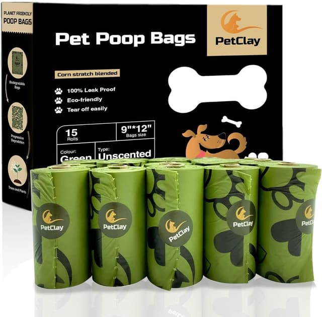 Detalle de Petclay Poo Bags 225 biodegradable dog waste bags
