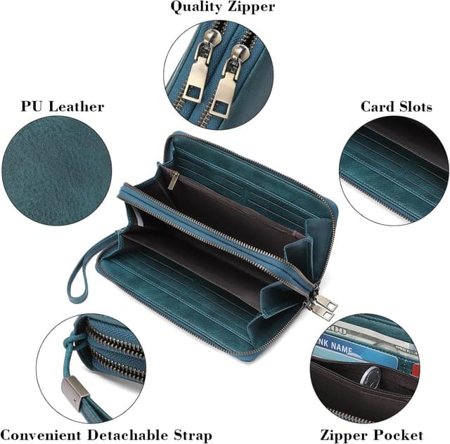 Thumbnail 2 de SENDEFN Geldbörse Damen Gross Doppelreißverschluss