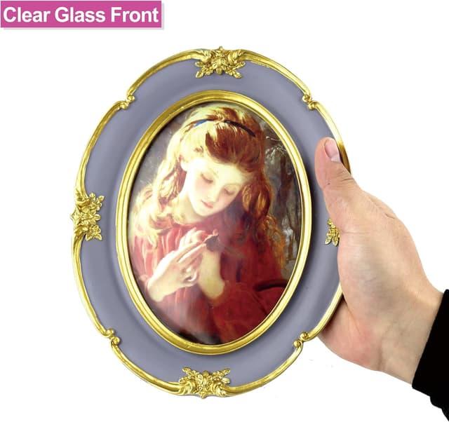 Thumbnail 4 de Purple vintage oval 5x7 photo frame