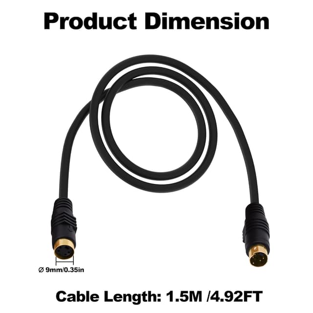 Detalle 1 de YARCHONN S-Video Kabel Mini Din 1,8 m