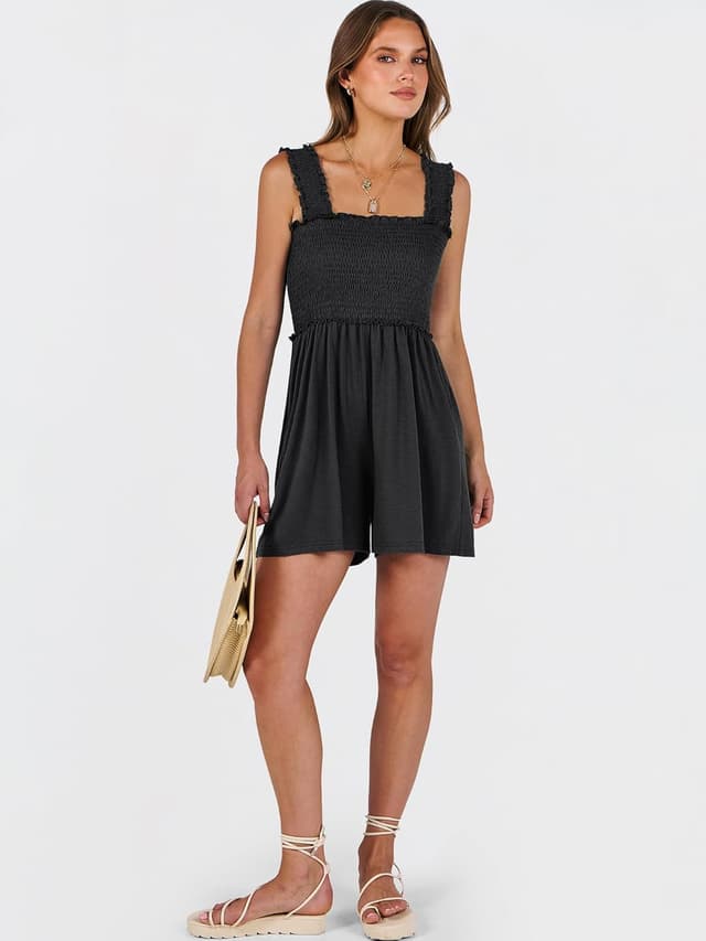 Detalle de Caracilia Smocked Rompers Square Neck